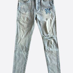 Amiri Indigo & Watercolor MA Logo Jeans